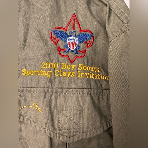 Boys Scout Olive Green Short Sleeve Shooting Shirt with Embroidery - Picture 4 of 6